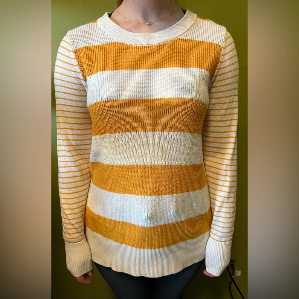 Loft striped yellow and white sweater